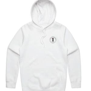Adult White hoodie with Boxer